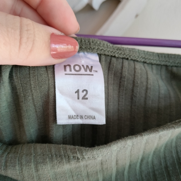 💚 Olive Boat Neck Ribbed UK Top - Picture 7 of 15